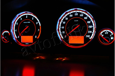 Ford Mondeo MK3 светодиодные шкалы (циферблаты) на панель приборов - дизайн 3